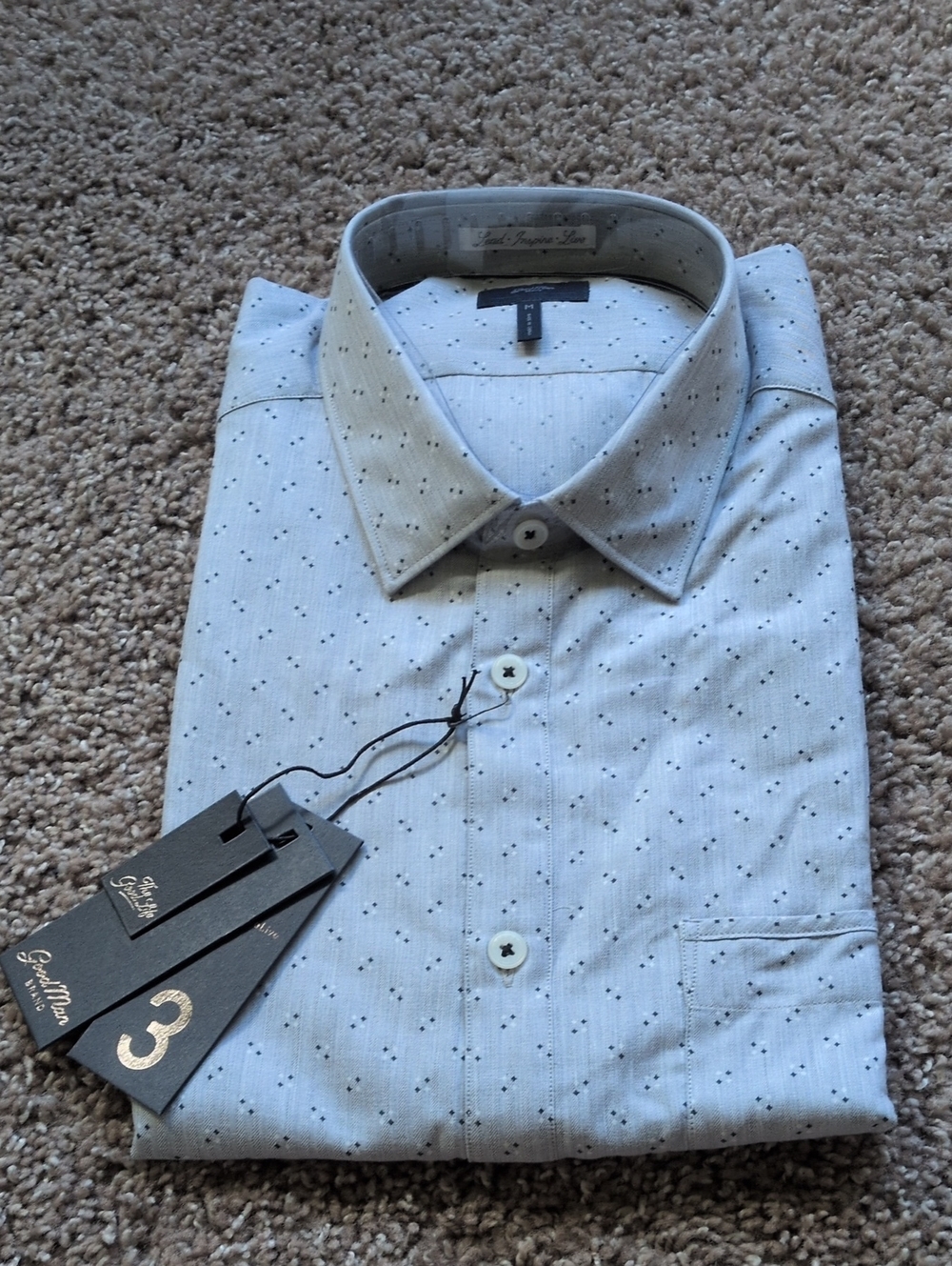 Good Man Brand Long Sleeve Button Down Shirt With Front Pocket NWT